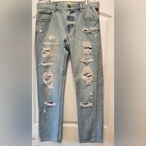 MEN'S LIFTED RESEARCH GROUP LRG BLUE DENIM JEANS SIZE 34